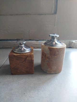 Coppia accendini onice vintage anni '50