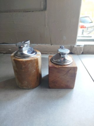 Coppia accendini onice vintage anni '50