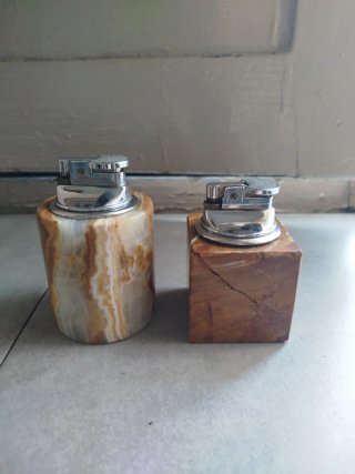 Coppia accendini onice vintage anni '50