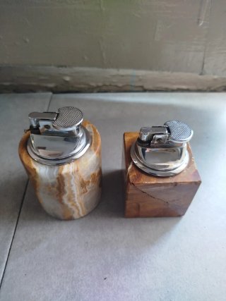 Coppia accendini onice vintage anni '50