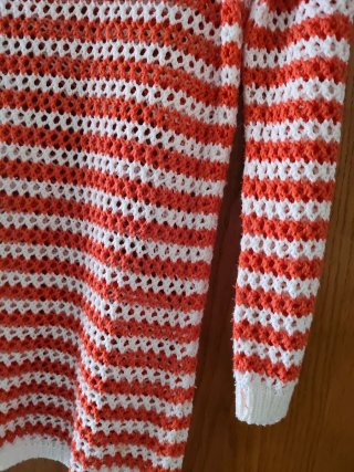 Jersey calado rayas naranja y blanco