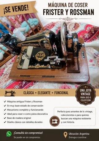 Máquina de Coser Antigua Frister y Rossman