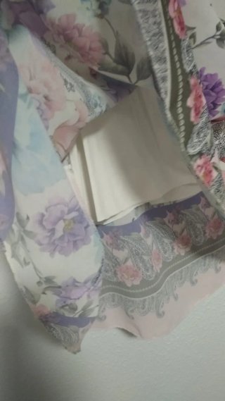 Blusa estampada + falda fluida blanca T/40