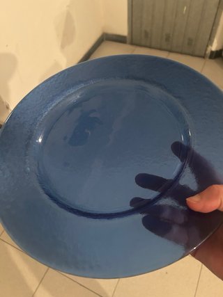 6 Sottopiatti Vetro Blu