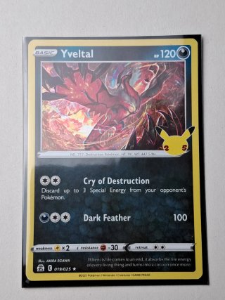 Carta Pokémon Yveltal 25 aniversario