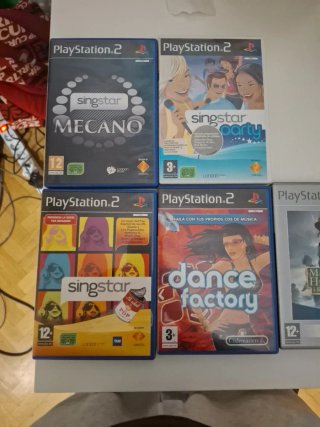 Pack Ps2+ juegos  Eye-toy 2microfonos sing+baile