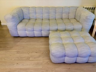 Divano 3/4 posti e Pouf Beige/Grigio Maison Du Monde