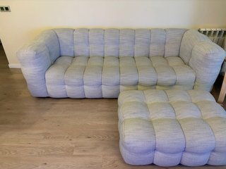 Divano 3/4 posti e Pouf Beige/Grigio Maison Du Monde