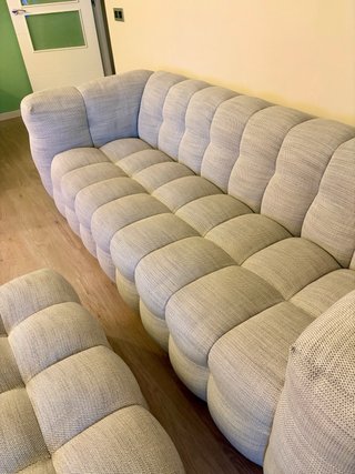 Divano 3/4 posti e Pouf Beige/Grigio Maison Du Monde