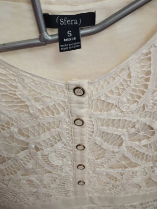 Vestido Sfera Encaje Beige Talla S