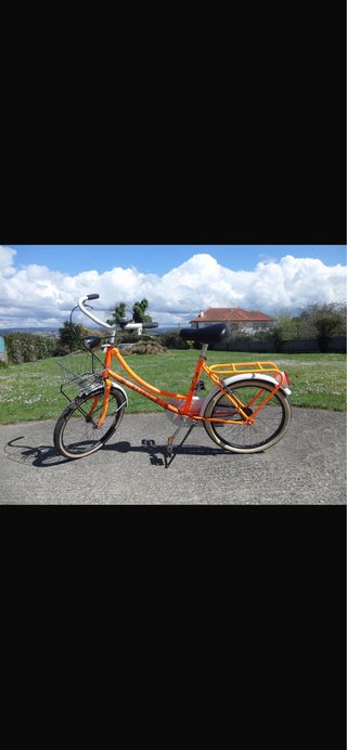 Bicicleta Paseo Clásica Vintage Naranja
