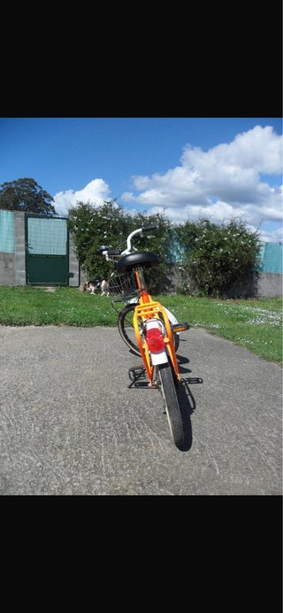 Bicicleta Paseo Clásica Vintage Naranja