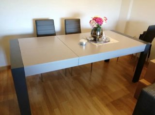 Conjunto comedor y mesa extensible madera