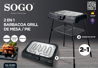 Barbacoa Eléctrica SOGO Negra y Plateada