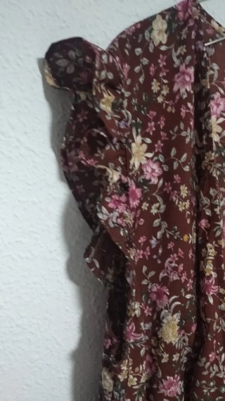 Vestido largo asimétrico estampado floral T/L