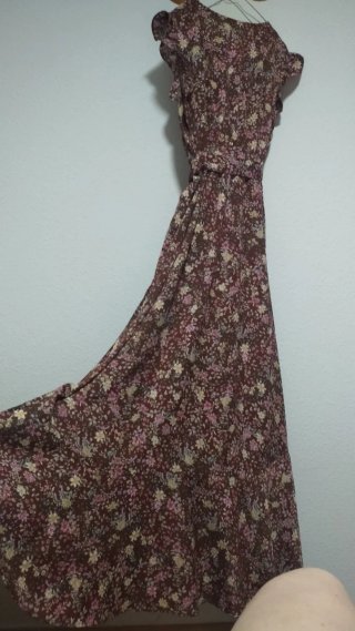 Vestido largo asimétrico estampado floral T/L