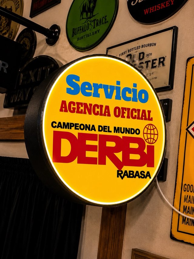 Cartel luminoso DERBI SERVICIO