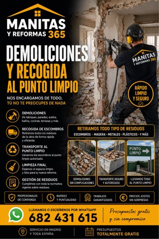 Demoliciones y recogida al punto limpio