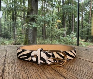 Cintura in pelle zebra