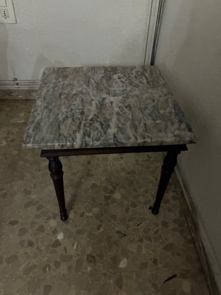 Mesa de centro cuadrada mármol y madera