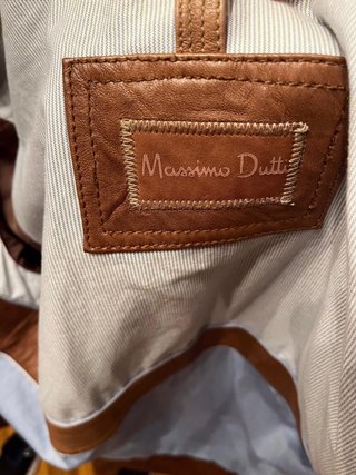 Cazadora Piel Marrón Massimo Dutti Talla L