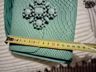 Bolso Fetiche Suances Teal con Pedrería