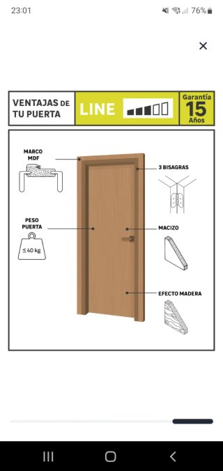Puerta interior roble gris nueva
