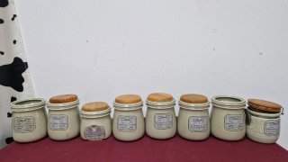 Set 8 Tarros Cerámica Cocina Madera Flores