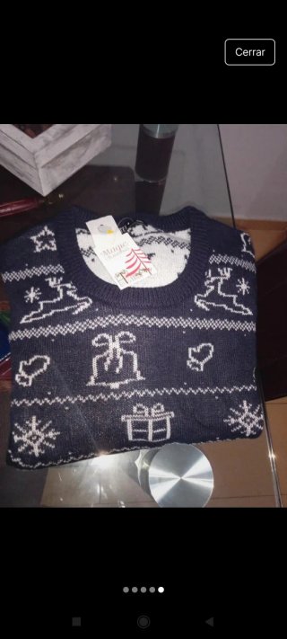 Jersey XXXL azul marino con dibujos blancos