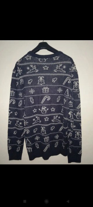 Jersey XXXL azul marino con dibujos blancos