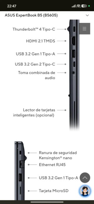 Portátil ASUS EXPERTBOOK B5 Intel Core Ultra 7