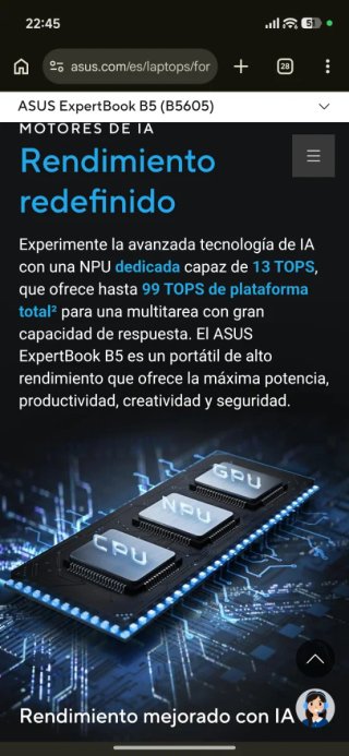 Portátil ASUS EXPERTBOOK B5 Intel Core Ultra 7