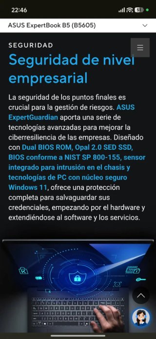 Portátil ASUS EXPERTBOOK B5 Intel Core Ultra 7