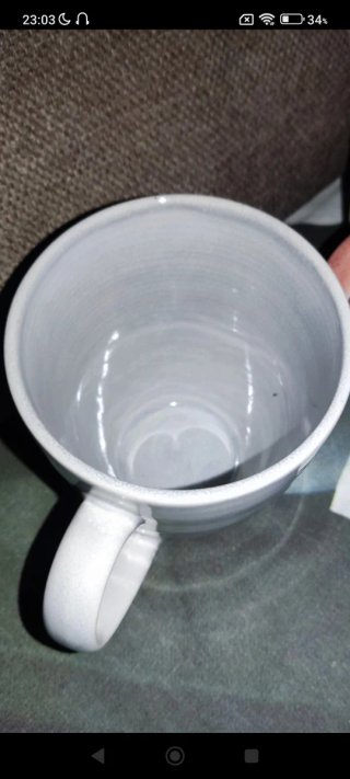 2 Tazas Grandes Cerámica Rosa y Gris