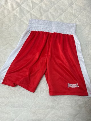 Pantalones de boxeo Lonsdale rojos y blancos