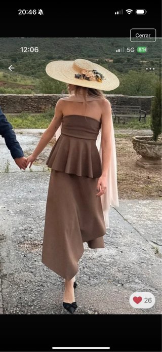 Conjunto Zara Viral Crepé Marrón