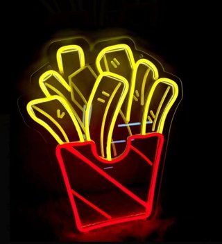 Lampada Neon LED maxi "Patatine Fritte"