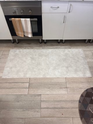Tappeto vinilico beige effetto cemento 65x150