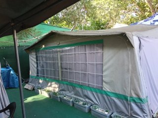 Caravana instalada Camping Rana Verde