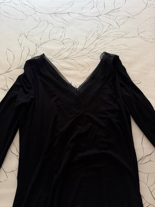 Camiseta de Morgan negra con encaje talla S