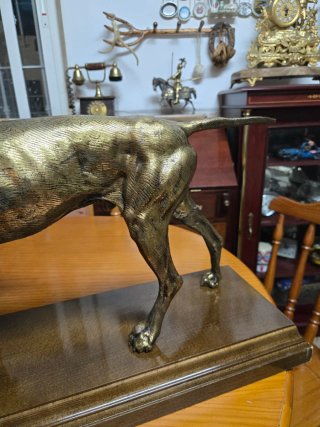Figura bronce perro con liebre XXL