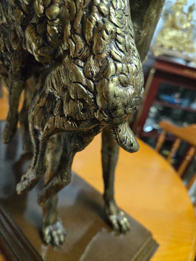 Figura bronce perro con liebre XXL