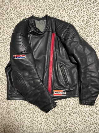 Chaqueta Piel Moto Vintage HRC Repsol Racing