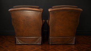 Pareja Sillones Club Chester Piel Estilo RL