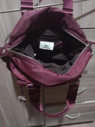 Bolso Lacoste Burdeos Lona