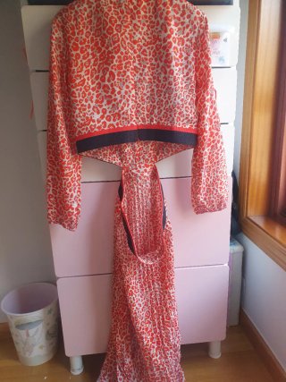 Vestido Maje Cut Out Estampado Leopardo Talla 38