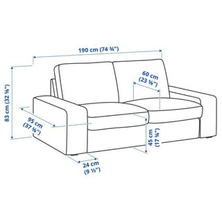 Sofá Kivik 2 plazas Ikea Gunnared gris