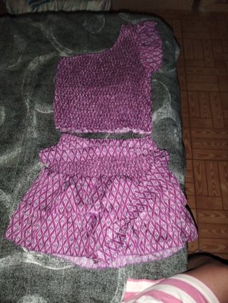 Conjunto mujer morado estampado