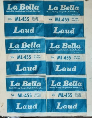 6 PAQUETES VINTAGE CUERDAS LA BELLA ML 455: LAUD