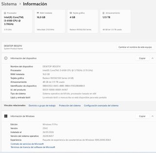 Torre PC Sobremesa Intel i3 16GB RAM